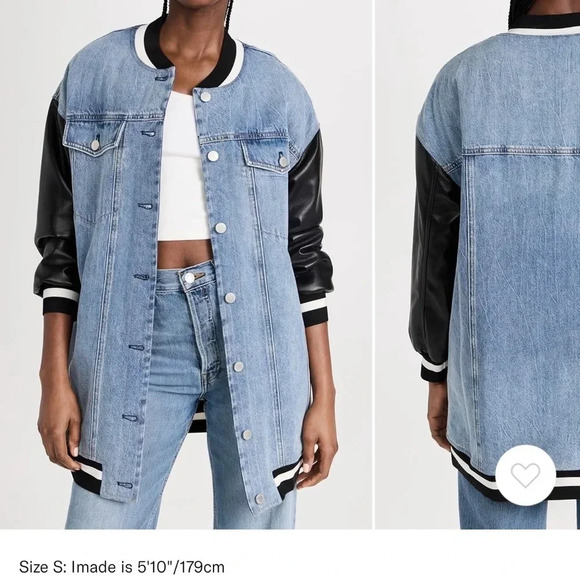 Alice and Olivia Orten Vegan Varsity Jacket. - Picture 3 of 5